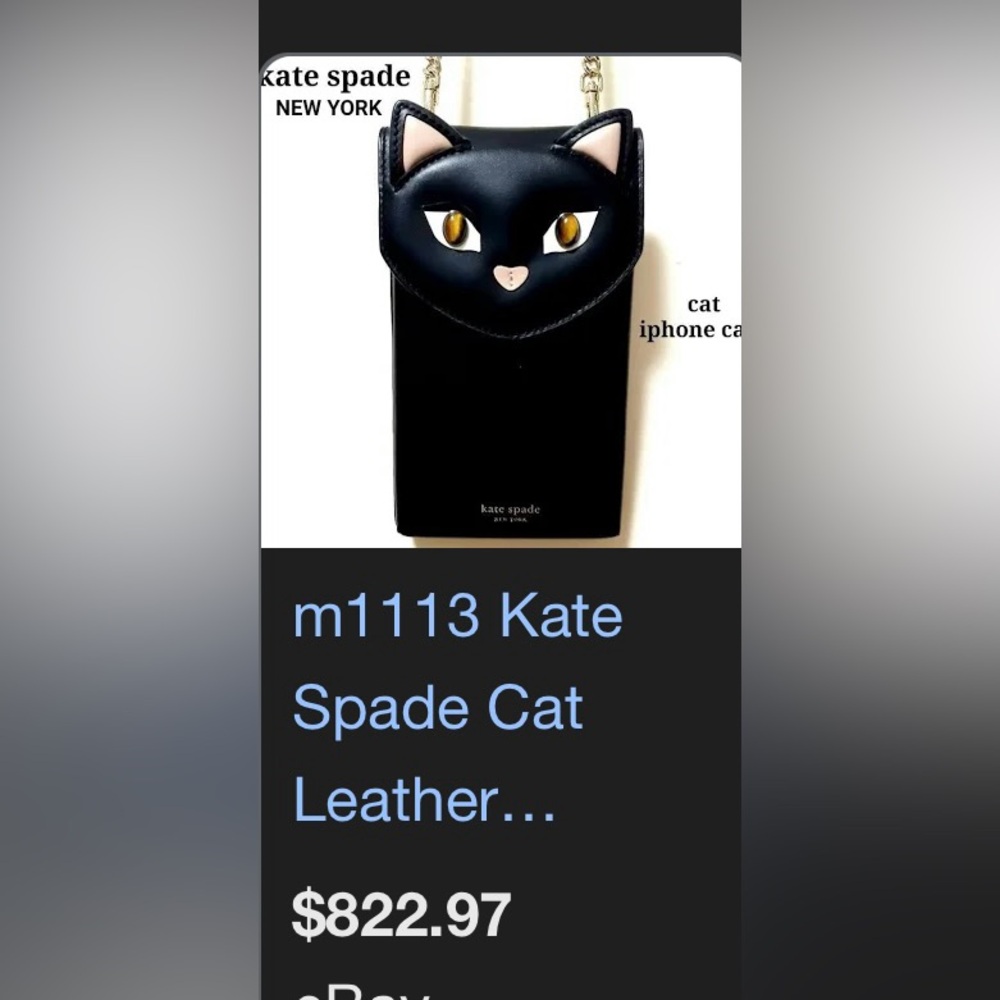 Kate Spade ♠️ New York Cats Phone North South Crossbody - Picture 9 of 9